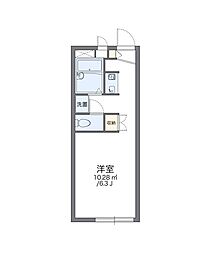 レオパレスクレールJ・K 1Kの間取図画像