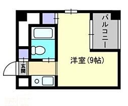 アルファ清心町2 ワンルームの間取図画像