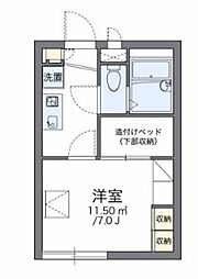 レオパレス如月 1Kの間取図画像