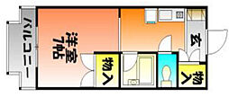 ラメゾングレース ワンルームの間取図画像