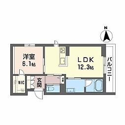 グランフィール 1LDKの間取図画像