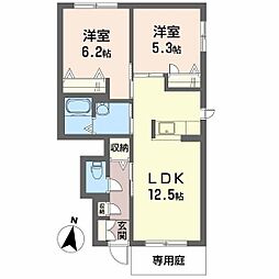 グランカーサ金岡弐番館 2LDKの間取図画像
