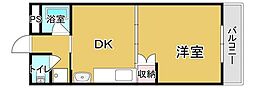 サンシャイン・平田 1DKの間取図画像
