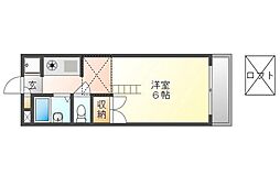 ピアサンライズB 1Kの間取図画像