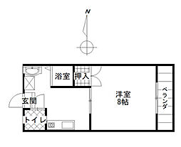 ブライトライツ高島2 1Kの間取図画像