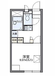 レオパレスアルブル1 1Kの間取図画像