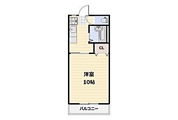 アジュール下中野 1Kの間取図画像
