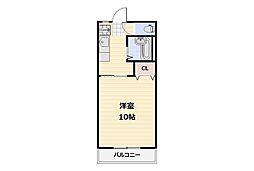 アジュール下中野 1Kの間取図画像