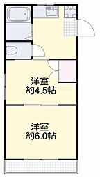 フローリッシュ神田2北棟 2Kの間取図画像