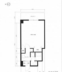 オーキッドプラザ 1Kの間取図画像