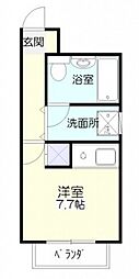 朝日プラザリバーサイド県庁前 ワンルームの間取図画像