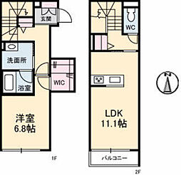 マイメゾン今 1LDKの間取図画像
