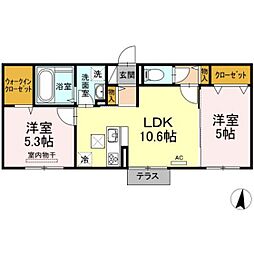 メゾンOTC 2LDKの間取図画像