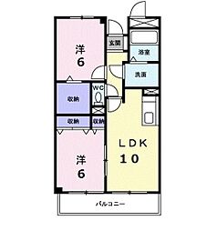 マーベラス豊成 2LDKの間取図画像