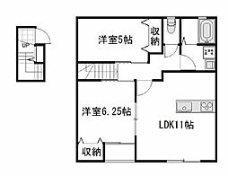 GROW西花尻 2LDKの間取図画像