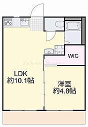 メゾン富田 1LDKの間取図画像