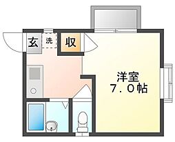 パークサイド絵図 1Kの間取図画像