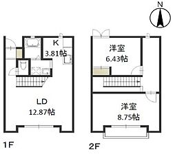 ヴィラKA棟 2LDKの間取図画像
