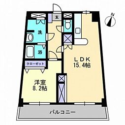 エクセルメゾン岡山 1LDKの間取図画像