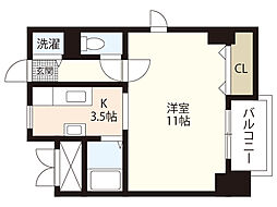カーサ・フィオーレ表町 1Kの間取図画像