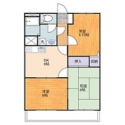 メゾンモンパルテ 3DKの間取図画像
