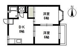 メゾン.サンキール 2DKの間取図画像