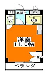 エスポアール21A棟 ワンルームの間取図画像