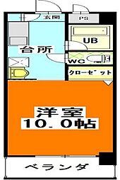 オーランド富田町 1Kの間取図画像