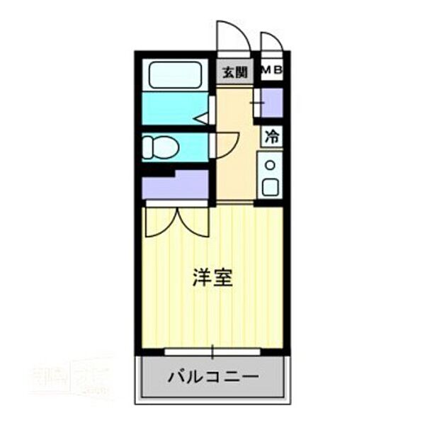 岡山県岡山市北区西古松2丁目(賃貸マンション1K・2階・26.04㎡)の写真 その2