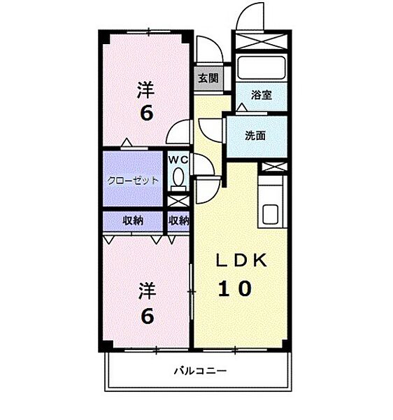 岡山県岡山市南区豊成2丁目(賃貸マンション2LDK・4階・53.06㎡)の写真 その2