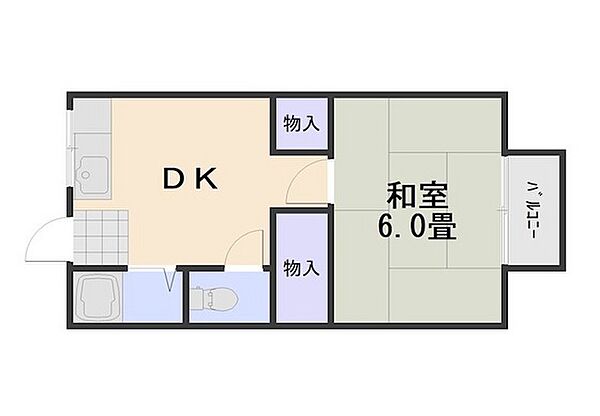 岡山県岡山市南区当新田(賃貸アパート1DK・1階・24.77㎡)の写真 その2