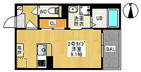 REGALEST 大元  ｜ 岡山県岡山市北区上中野2丁目（賃貸アパート1R・2階・25.44㎡） その2