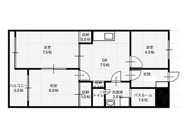 LAROMME ｜岡山県岡山市北区今7丁目(賃貸マンション3DK・1階・62.40㎡)の写真 その2