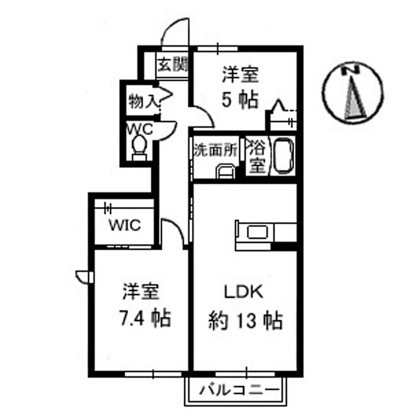 シャーメゾン原尾島　II棟 ｜岡山県岡山市中区原尾島4丁目(賃貸アパート2LDK・1階・59.51㎡)の写真 その2