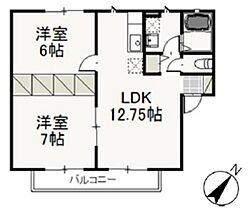 アンジェリーク一宮B  ｜ 岡山県岡山市北区西辛川（賃貸アパート2LDK・2階・54.65㎡） その2