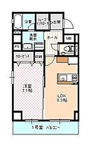 ハートフル医大西  ｜ 岡山県岡山市北区東古松1丁目（賃貸マンション1LDK・3階・41.83㎡） その2