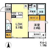 岡山県岡山市北区岩田町（賃貸アパート1LDK・1階・35.30㎡） その2