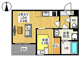 仮)REGALEST 西崎2  ｜ 岡山県岡山市北区西崎1丁目（賃貸アパート1LDK・3階・30.48㎡） その2