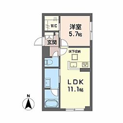 シャーメゾン　ノーススクエア 1階1LDKの間取り