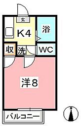 グリーンクラーク 2階1Kの間取り