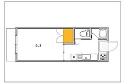 マンションサクセス 1階1Kの間取り
