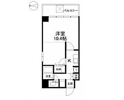 オーキッドプラザ 2階1Kの間取り