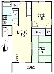 グリーンハイツA 2LDKの間取図画像