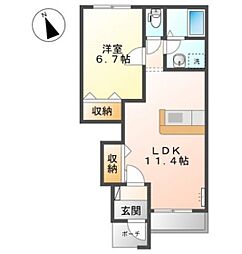 フィオリスタ　アンジェラ 1階1LDKの間取り