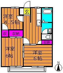 パナハイツYOU 3DKの間取図画像