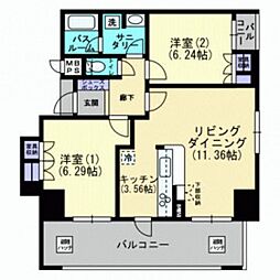 アルファステイツ清心 2LDKの間取図画像