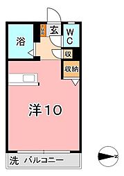 インフィニット1 ワンルームの間取図画像