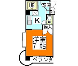 エスポアール22 1Kの間取図画像