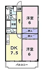 ニューマリッチ　メイ 1階2DKの間取り