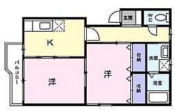 ヴィラ・フォンティーヌ 2Kの間取図画像